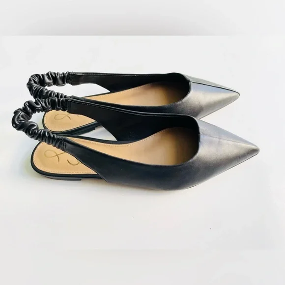 New Sam Edelman Whitney black leather pointed toe flats, sz 8.5. Orig $140+ - Picture 7 of 12